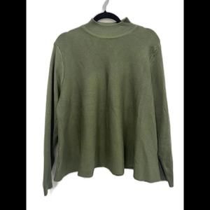 Compañia Fantastica Large Green Mock Neck Long Sleeve Knit Top